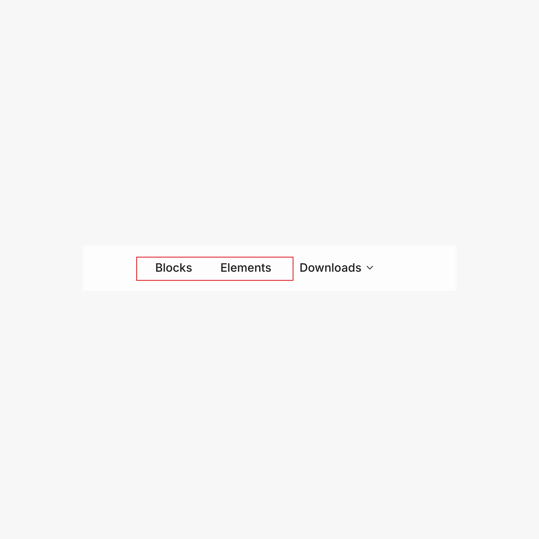 BreakColorUI navbar with the "Blocks" and "Elements" links highlighted